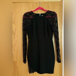 Emerald Sundae lace long sleeve mini dress with zipper